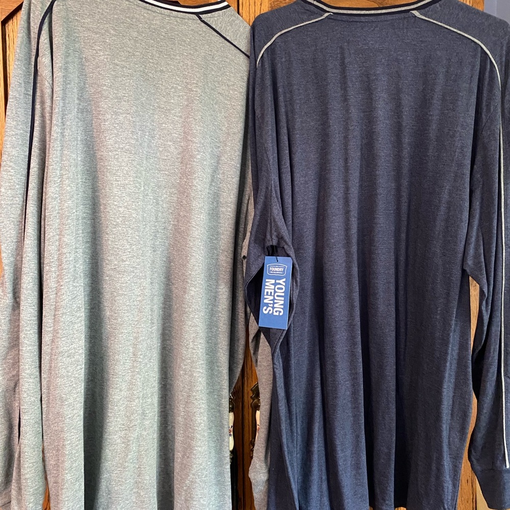Two Long Sleeve knit mens shirts